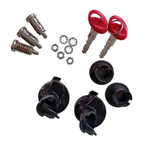 Kit Serrure 3 Cylindres Barillets + 2 Clés Rouges Shad