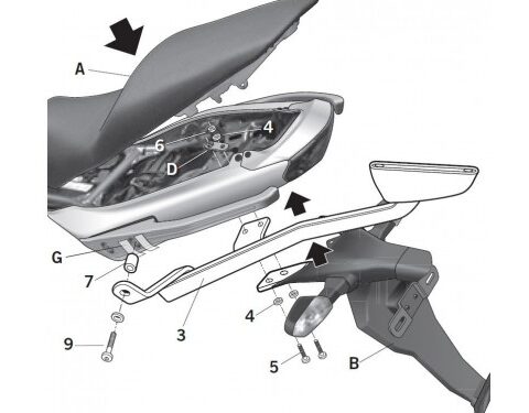 Support Top Case Shad pour ER6 N/F (09-11)