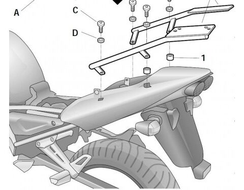 Support Top Case Shad pour Fazer 1000 (01-05)