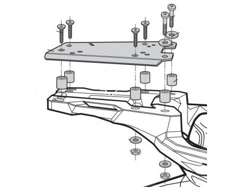 Support Top Case Shad pour X-ADV 750 (17-20) Modèle avec porte paquet d'origine