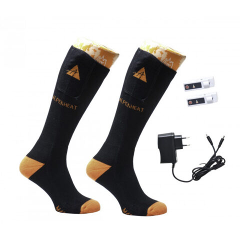 Alpenheat - Chaussettes chauffantes AJ26 Noir / Jaune